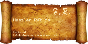 Heszler Róza névjegykártya